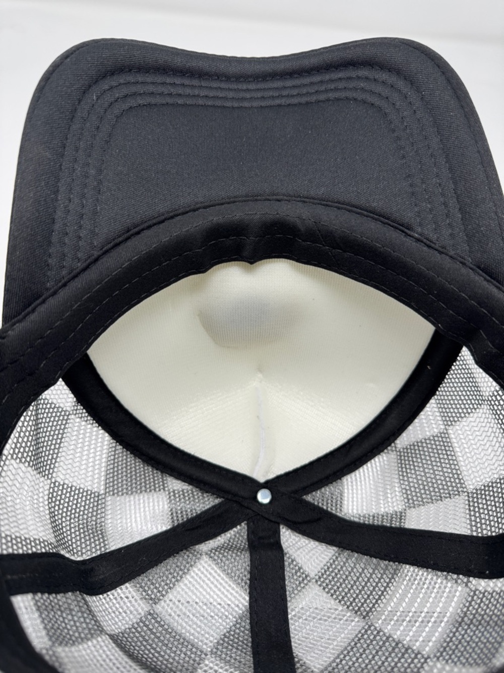 3D Smiley Face Buffalo Plaid Trucker Hat SnapBack - Picture 6 of 7
